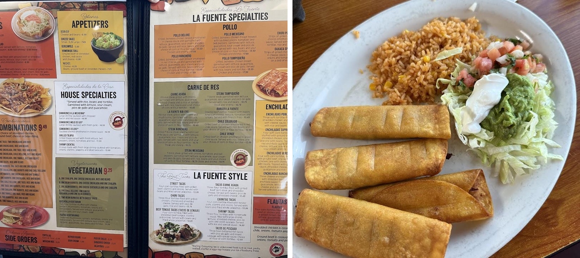 La Fuente Menu