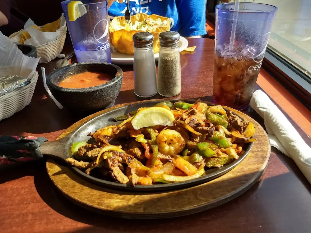 Shrimp Steak and Chicken Fajitas
